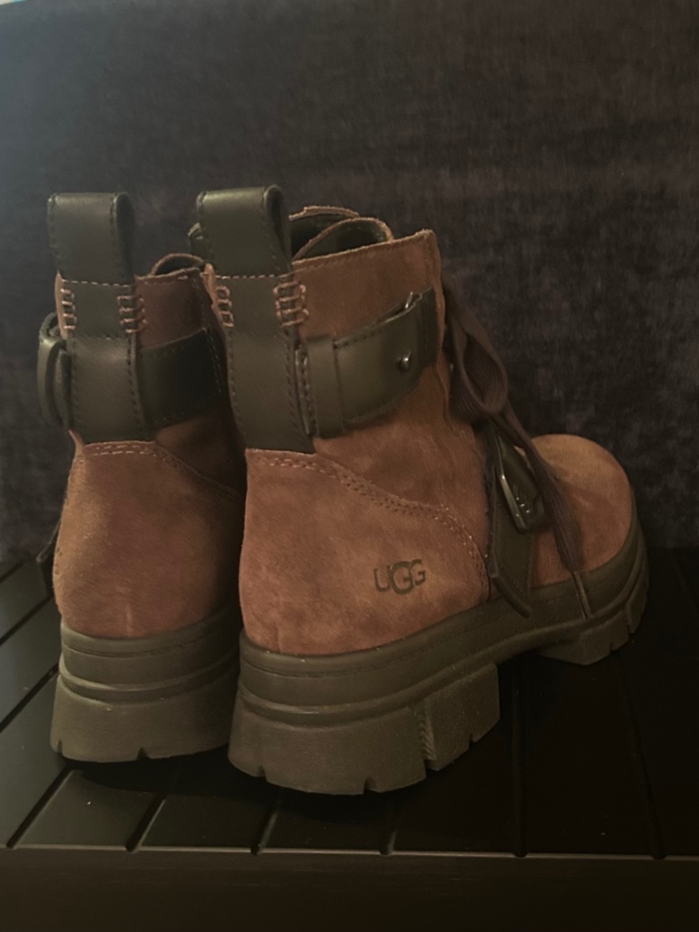 UGG Brown Noe Combat Boots Size 8